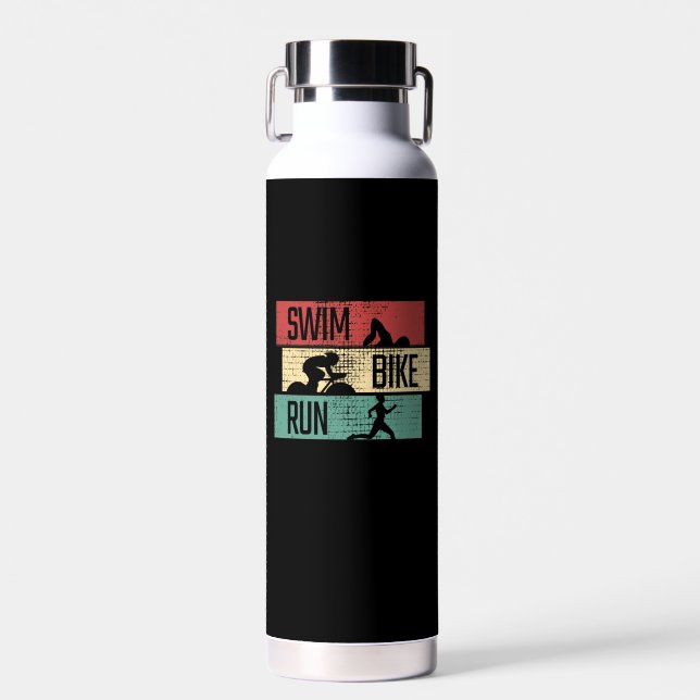 Triathlon - Swim Bike Run Water Bottle (Front)