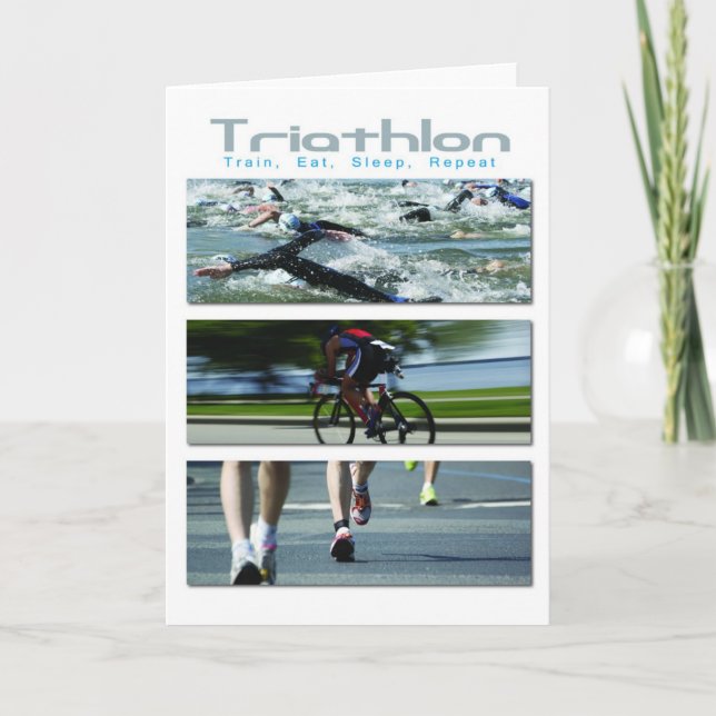 Triathlon - Train, Eat, Sleep, Repeat Card (Front)