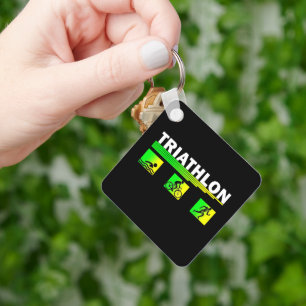 Triathlon Transcendence: Swim, Bike, Run Success Key Ring