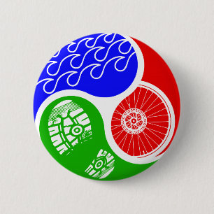 Triathlon TRI Yin Yang 6 Cm Round Badge