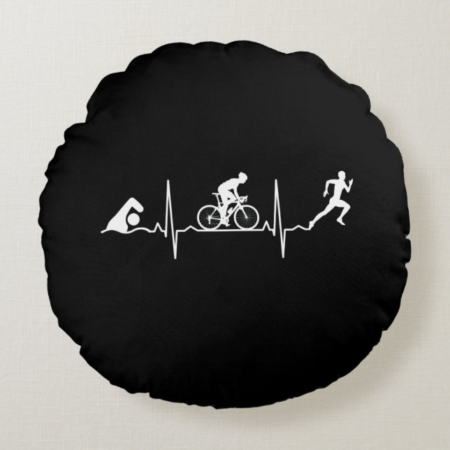 Triathlon - Triathlon Heartbeat Round Cushion (Front)