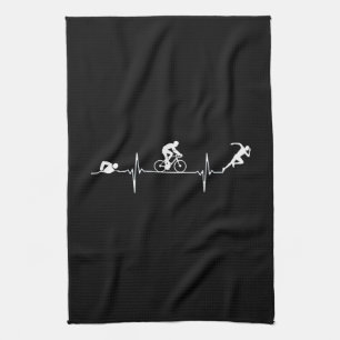 Triathlon - Triathlon Heartbeat Tea Towel