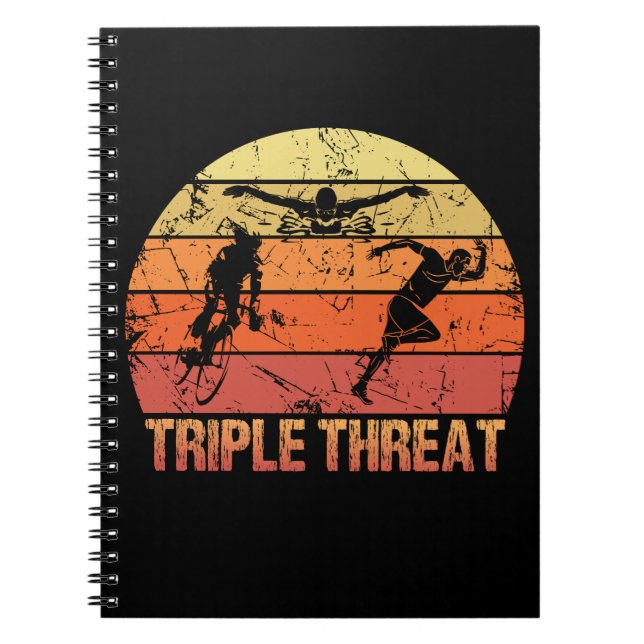 Triathlon Triple Threat Vintage Notebook (Front)