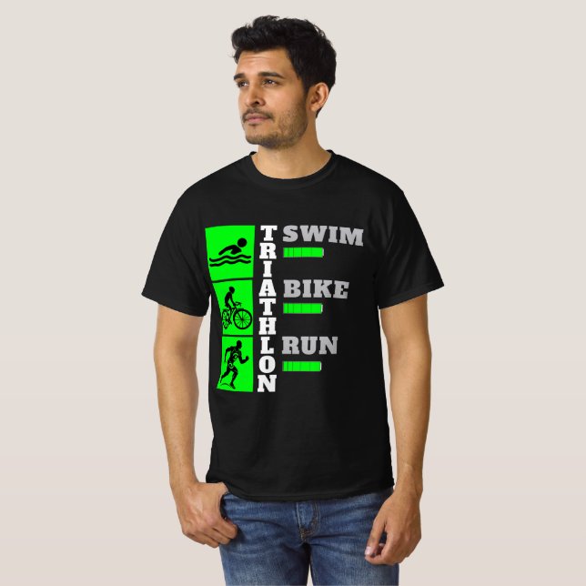 Triathlon Triumph: Swim, Bike, Run acesories sport T-Shirt (Front Full)