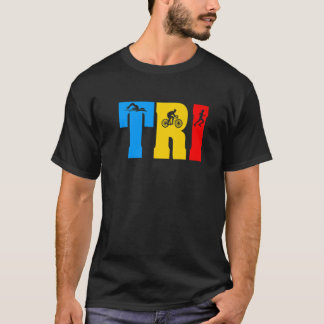 Triathlon Vintage Colours Love To Run Bike & Swim T-Shirt