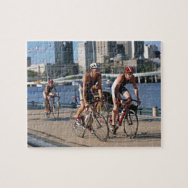 Triathloners Cycling Jigsaw Puzzle (Horizontal)