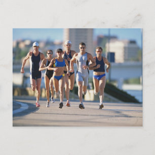 Triathloners Running 5 Postcard