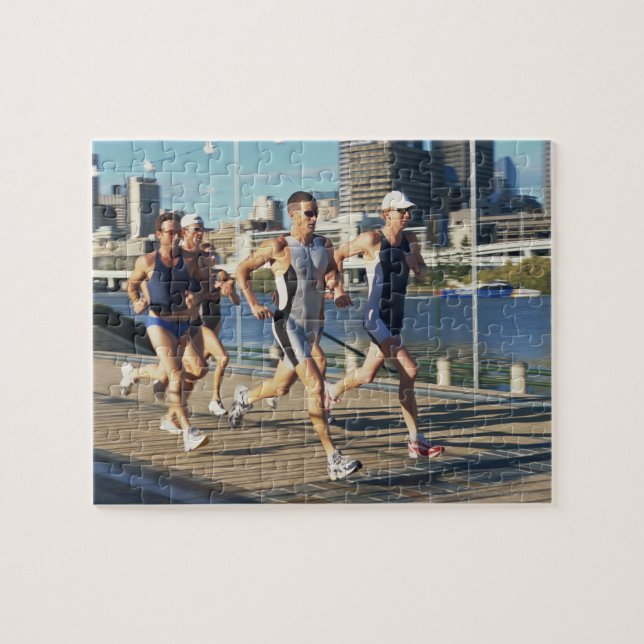 Triathloners Running Jigsaw Puzzle (Horizontal)