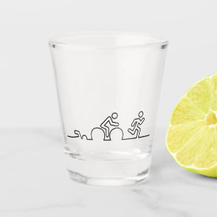 Triatlon. Swimming, cycling and running. Shot Glass