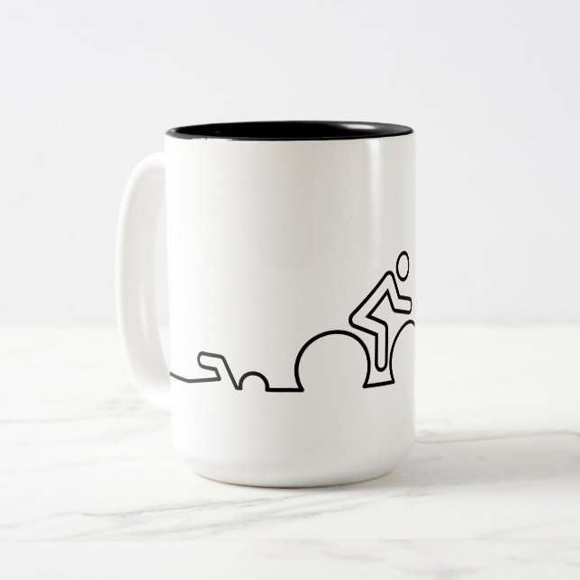 Triatlon. Swimming, cycling and running. Two-Tone Coffee Mug (Front Left)