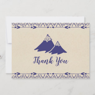 Tribal Adventure Navy Blue Baby Shower Thank You Card