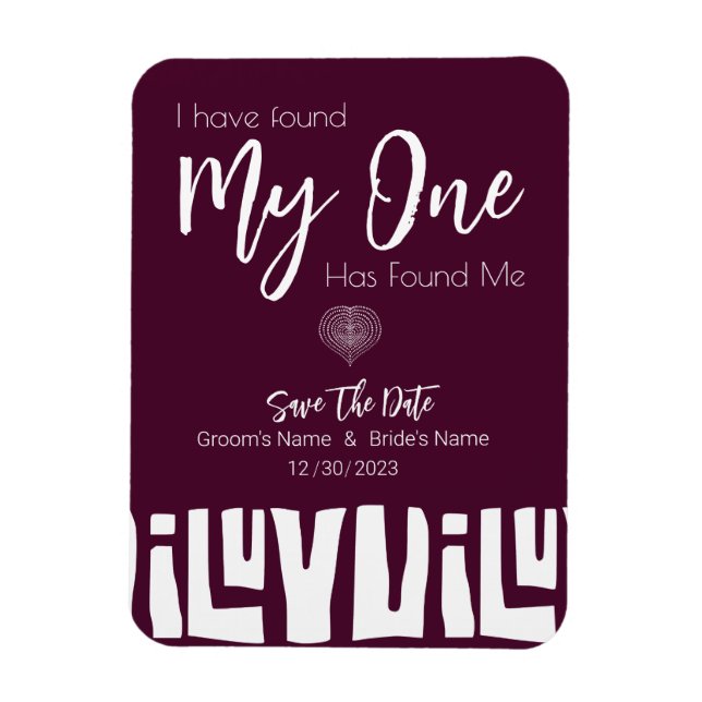 Tribal African Burgundy Wine Wedding Magnet (Vertical)