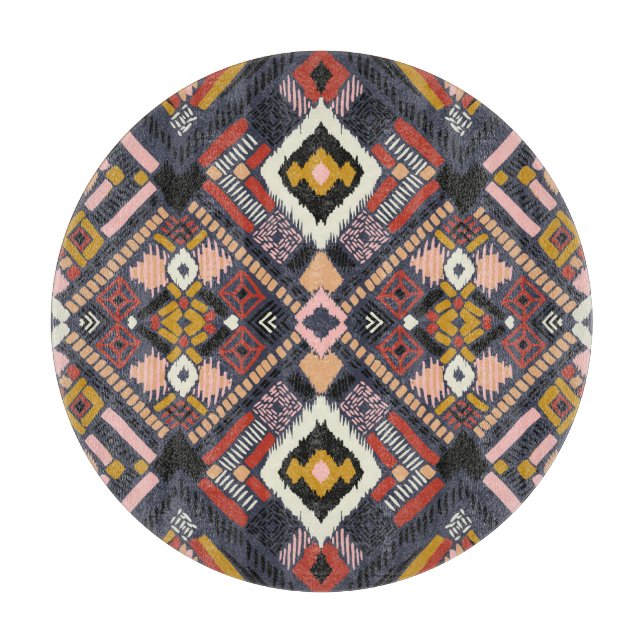 Tribal African Chevron Aztec Pattern Cutting Board (Front)