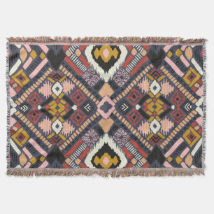 Tribal African Chevron Aztec Pattern Throw Blanket