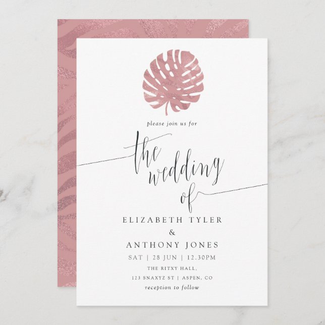 Tribal African Geometric Exotic Wedding Invitation (Front/Back)