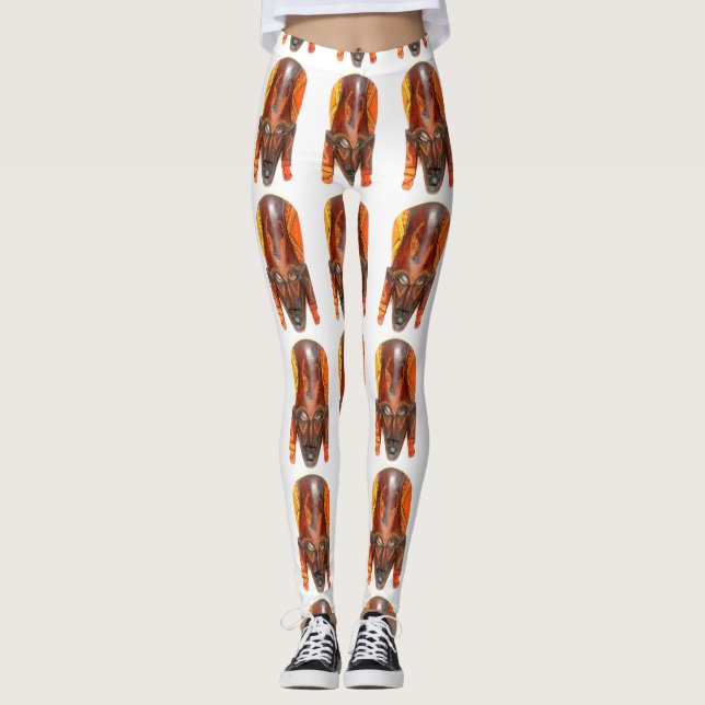 tribal african mask leggings (Front)