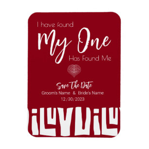 Tribal African Red and White Wedding Magnet