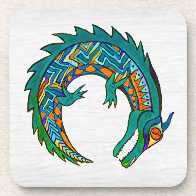 Tribal Alligator Art Coaster (Front)