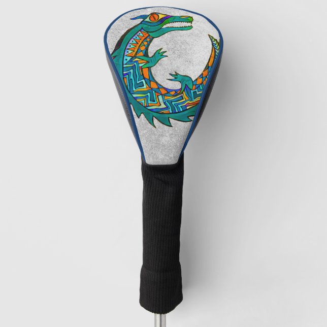 Tribal Alligator Art Golf Head Cover (Front)