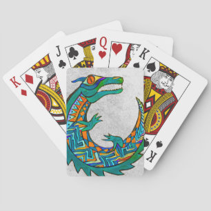 Tribal Alligator Art Playing Cards