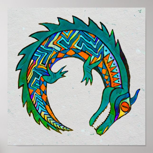 Tribal Alligator Art Poster (Front)