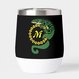 Tribal Alligator Lizard Hugging a Sun Monogram