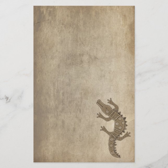 Tribal Alligator Stationery (Front)