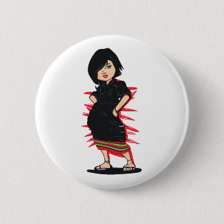Tribal Angami Naga Girl Digital Art 6 Cm Round Badge