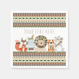 Tribal Animal Baby Shower Napkin