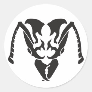tribal-ant_black classic round sticker