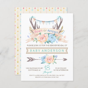 Tribal Antler Gender Reveal Invitation