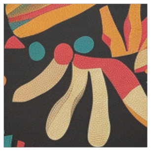 Tribal Aqua "Aztec Dream" Luxe Cotton Twill Fabric