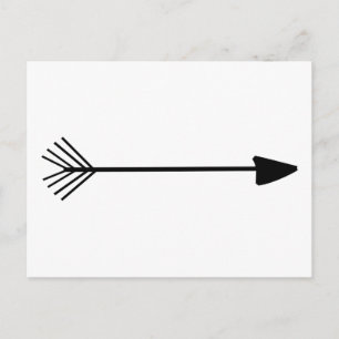 Tribal Arrow Art Single Black Arrow Custom Colour Postcard