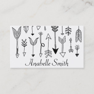 Tribal Arrow Bohemian Hand Drawn Art Business Card