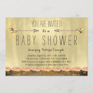 Tribal Arrow Boy Baby Shower Invitation