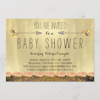 Tribal Arrow Boy Baby Shower Invitation