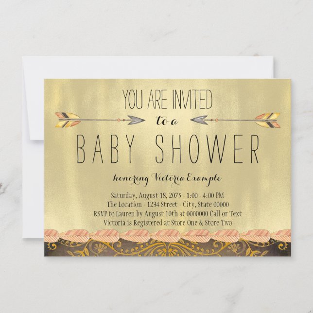 Tribal Arrow Boy Baby Shower Invitation (Front)