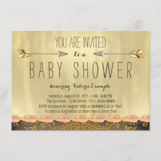 Tribal Arrow Boy Baby Shower Invitation