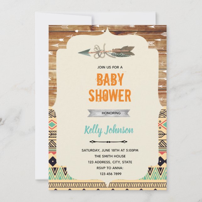 Tribal arrow boy theme Invitation (Front)