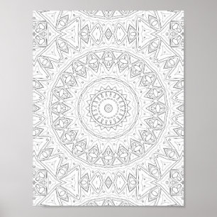 Tribal Arrow Mandala Colouring Page Intricate Art Poster