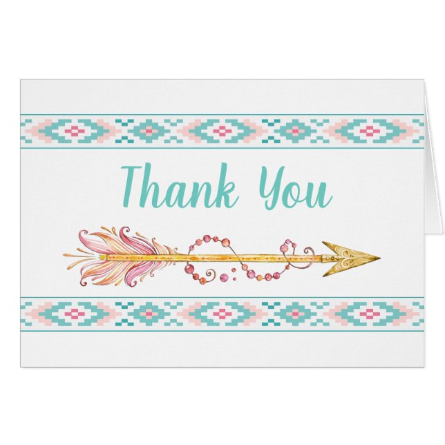 Tribal Arrow Teepee Thank You Cards (Front Horizontal)