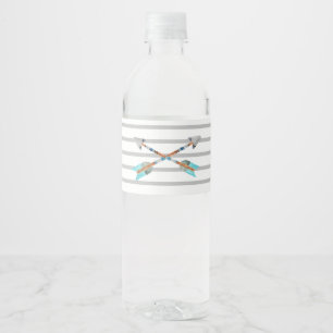 Tribal arrow wild one water bottle label