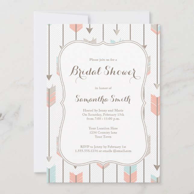 Tribal Arrows Bridal Shower Invitation (Front)