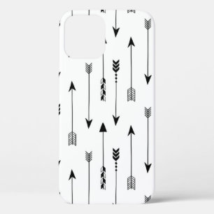 Tribal arrows on white background. Seamless patter iPhone 12 Case
