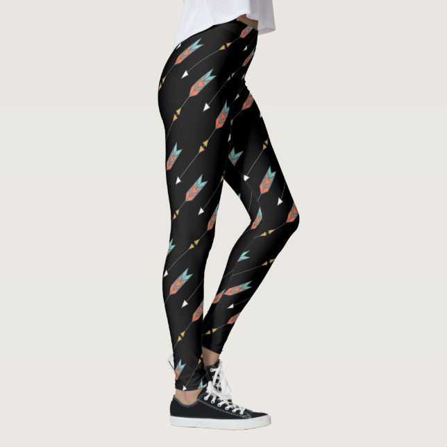 Tribal Arrows Pattern | Bold Boho Bohemian Leggings (Right)