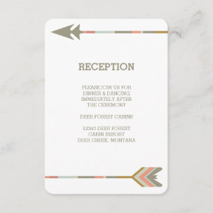 TRIBAL ARROWS   RUSTIC WEDDING RECEPTION INVITE