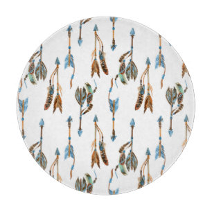 Tribal arrows: watercolor vintage illustration. cutting board