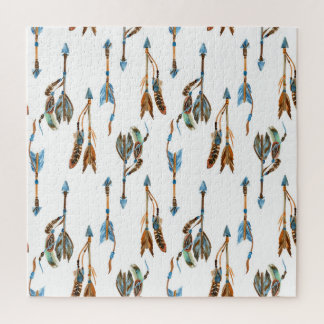 Tribal arrows: watercolor vintage illustration. jigsaw puzzle