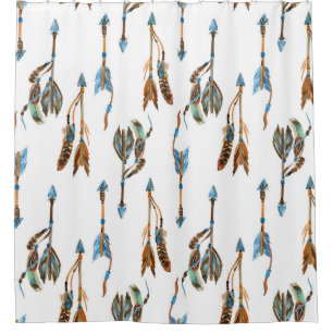 Tribal arrows: watercolor vintage illustration. shower curtain