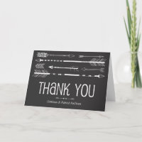 Tribal Arrows Wedding Thank You Card | Grey